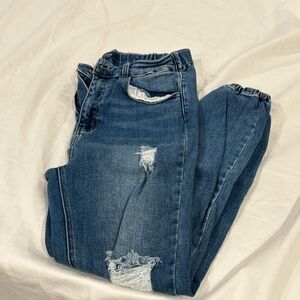 Classic Blue Distressed Women's Jeans